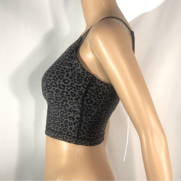 CRZ YOGA Animal Print Gray Black Sports Bra Wirefree Padded Cropped Tank Small - Picture 3 of 9